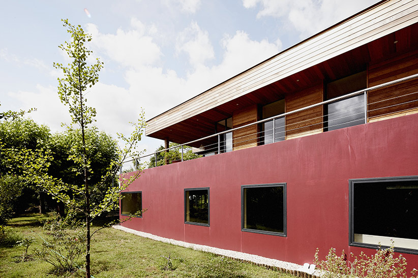 terrasse d'une maison bois familiale