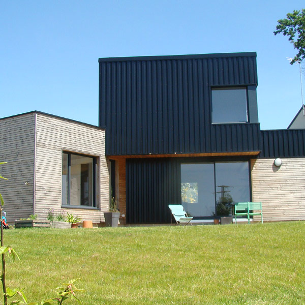 maison bioclimatique en ossature bois dans le Morbihan